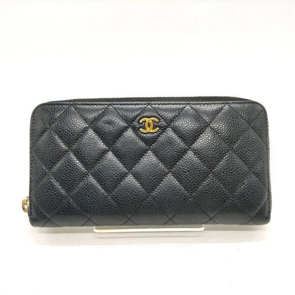 Chanel Long Wallet Black Caviar Skin 600-082425 - Picture 1 of 9
